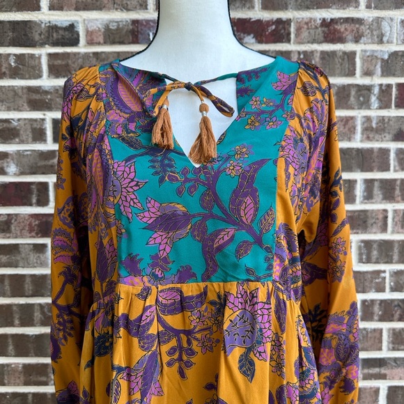 Anthropologie Multicolor Floral Long Sleeve Dress - Picture 3 of 11